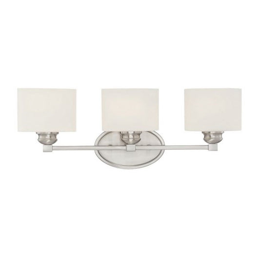 3 Light Bathroom Vanity Light, Satin Nickel