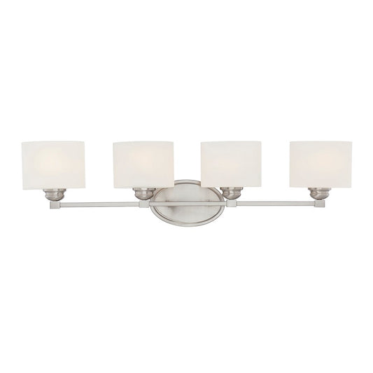 4 Light Bathroom Vanity Light, Satin Nickel