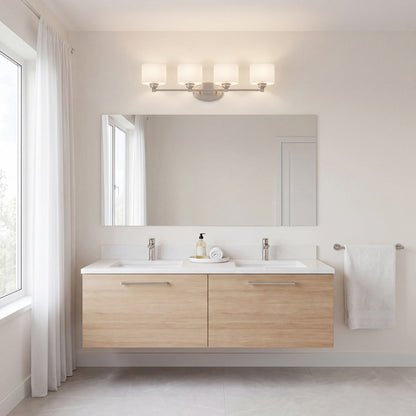 4 Light Bathroom Vanity Light, Satin Nickel
