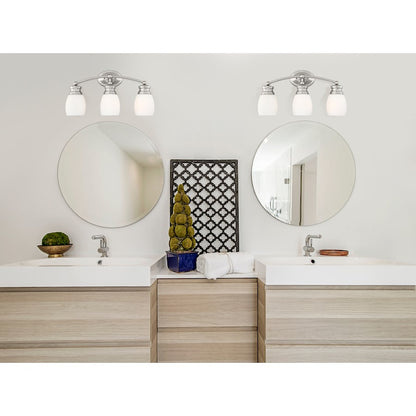 3 Light Bathroom Vanity Light, Satin Nickel