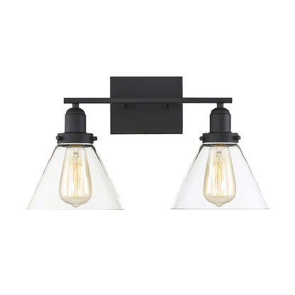 2 Light Bathroom Vanity Light, Black