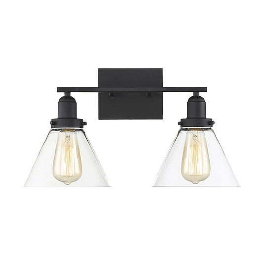 2 Light Bathroom Vanity Light, Black