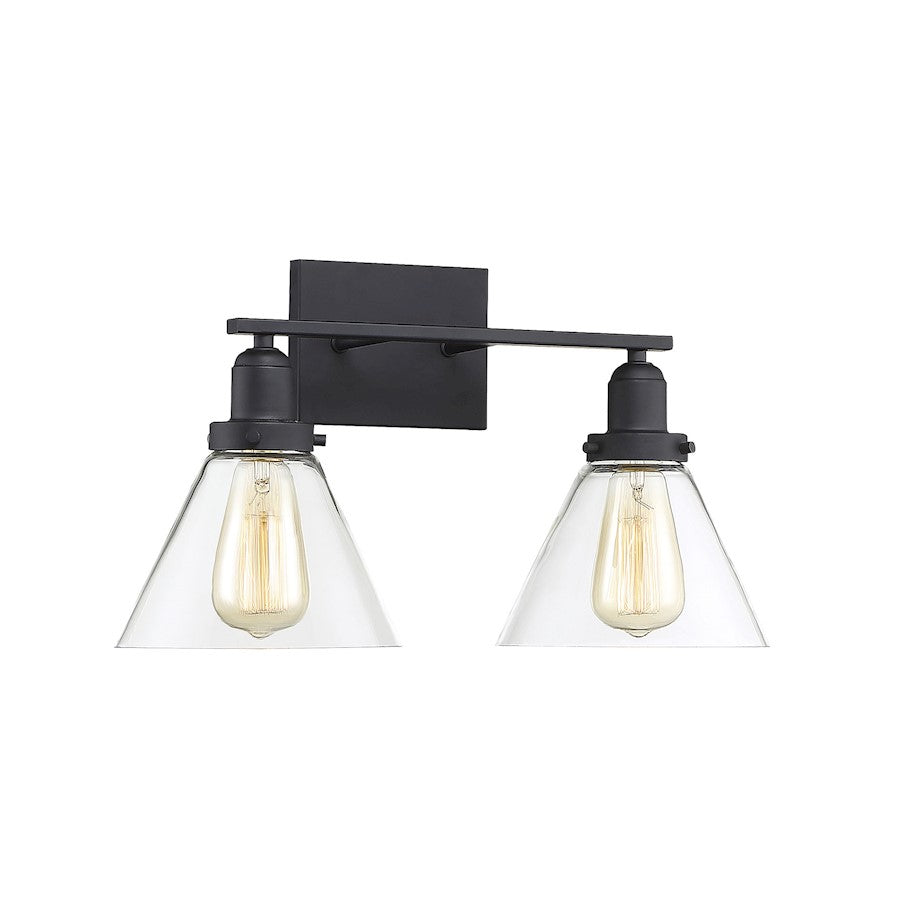 2 Light Bathroom Vanity Light, Black