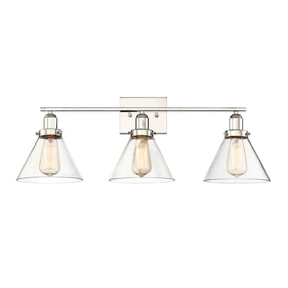 3 Light Bathroom Vanity Light, Polished Nickel