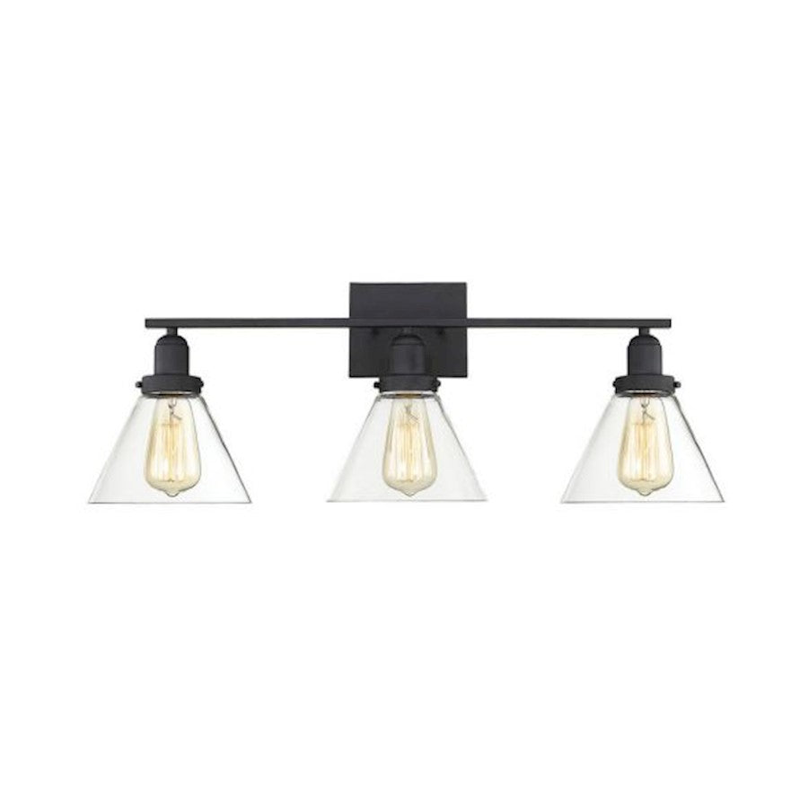 Savoy House Drake 3-Light Bathroom Vanity Light, Black - 8-9130-3-BK