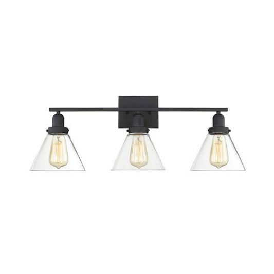 3 Light Bathroom Vanity Light, Black