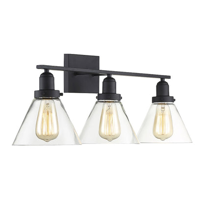 3 Light Bathroom Vanity Light, Black