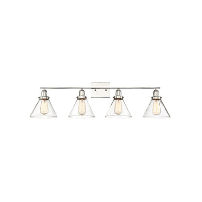 4 Light Bathroom Vanity Light, Polished Nickel