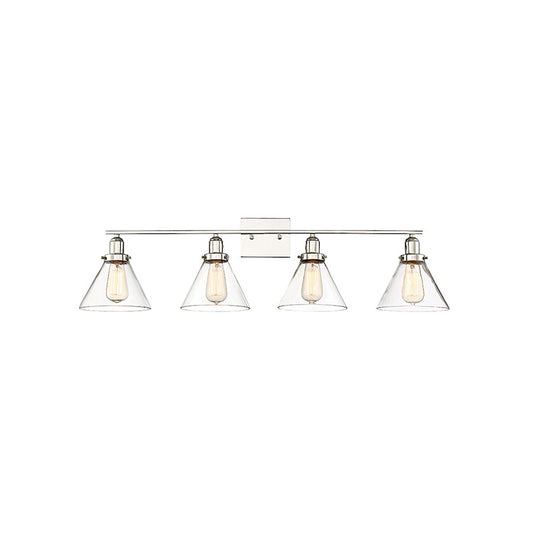 4 Light Bathroom Vanity Light, Polished Nickel