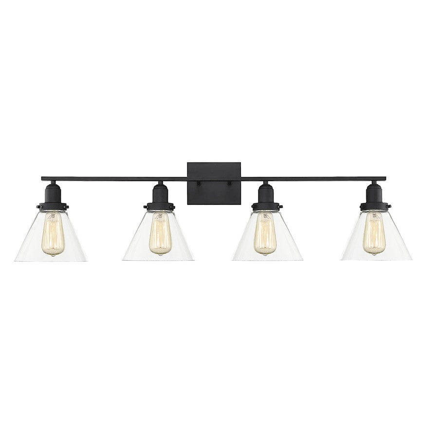 Savoy House Drake 4-Light Bathroom Vanity Light, Black - 8-9130-4-BK