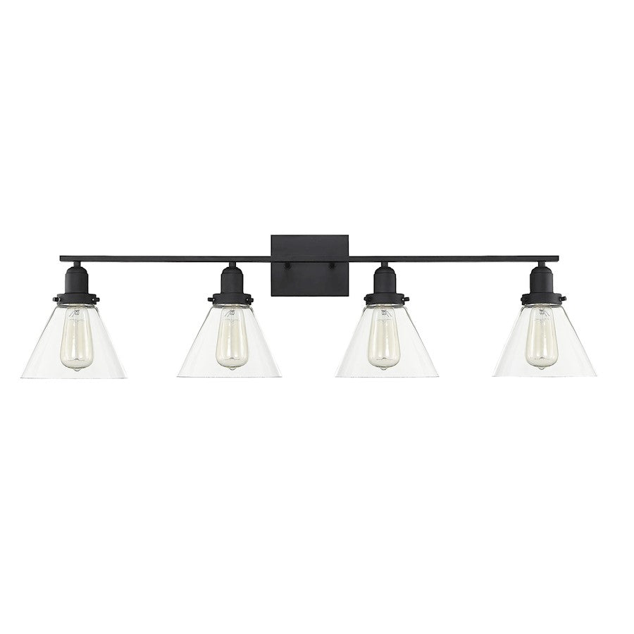 4 Light Bathroom Vanity Light, Black