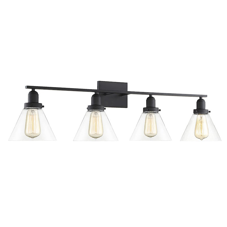 4 Light Bathroom Vanity Light, Black