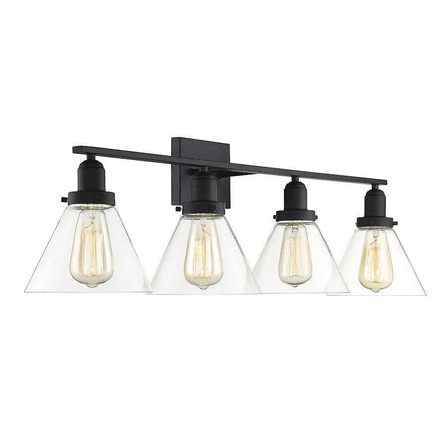 4 Light Bathroom Vanity Light, Black