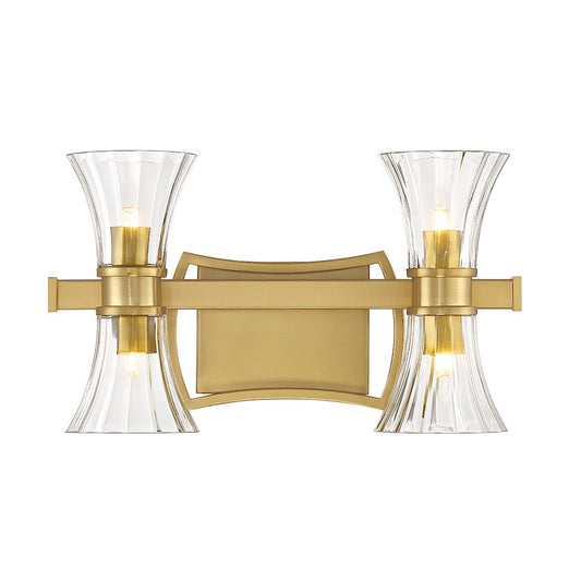4 Light LED Bathroom Vanity Light, Brass