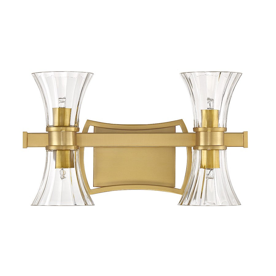 4 Light LED Bathroom Vanity Light, Brass