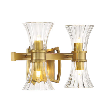 4 Light LED Bathroom Vanity Light, Brass