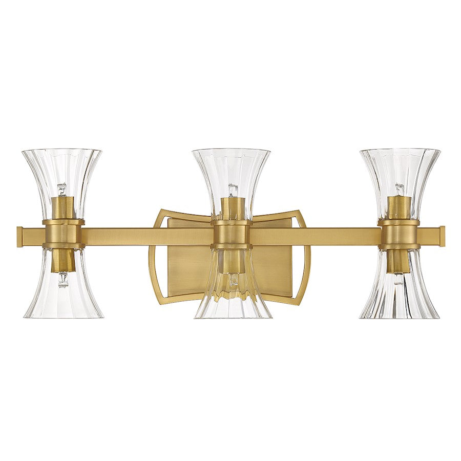 6 Light LED Bathroom Vanity Light, Brass