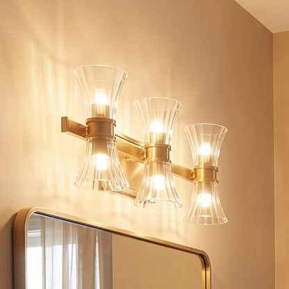 6 Light LED Bathroom Vanity Light, Brass