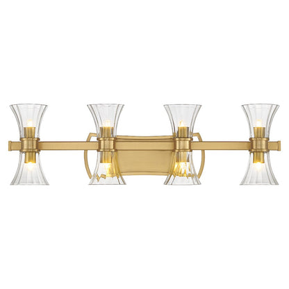 8 Light LED Bathroom Vanity Light, Brass