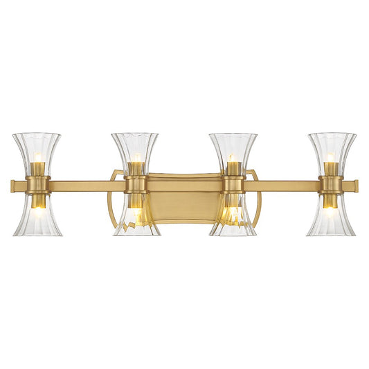 8 Light LED Bathroom Vanity Light, Brass