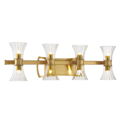 8 Light LED Bathroom Vanity Light, Brass