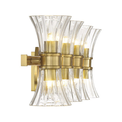 8 Light LED Bathroom Vanity Light, Brass