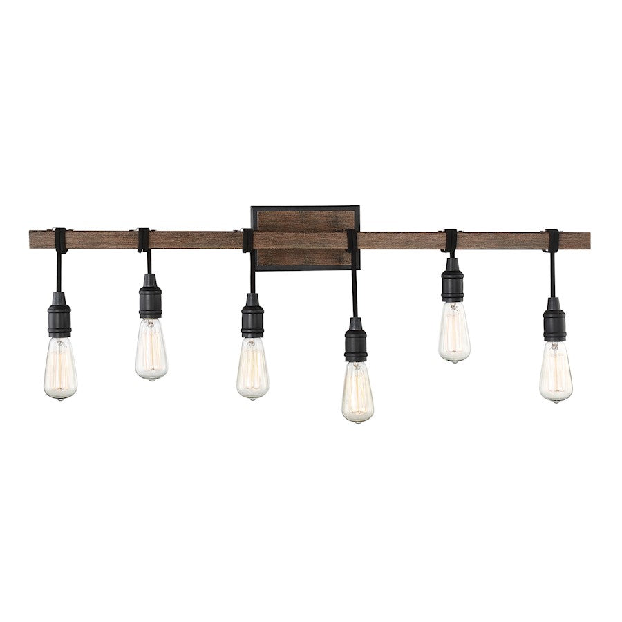 6 Light Bathroom Vanity Light, Durango