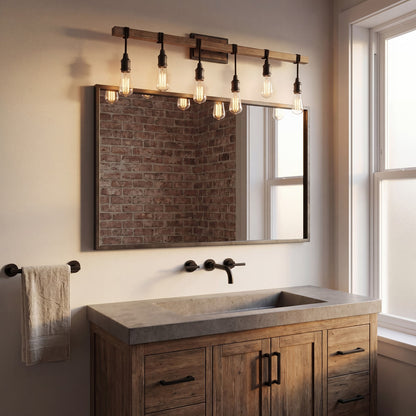 6 Light Bathroom Vanity Light, Durango