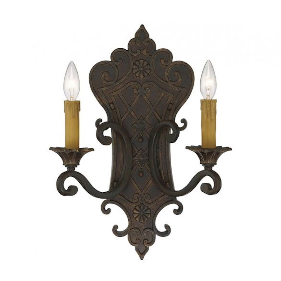 Savoy House Southerby 2-Light Wall Sconce, Florencian Bronze - 9-0159-2-76