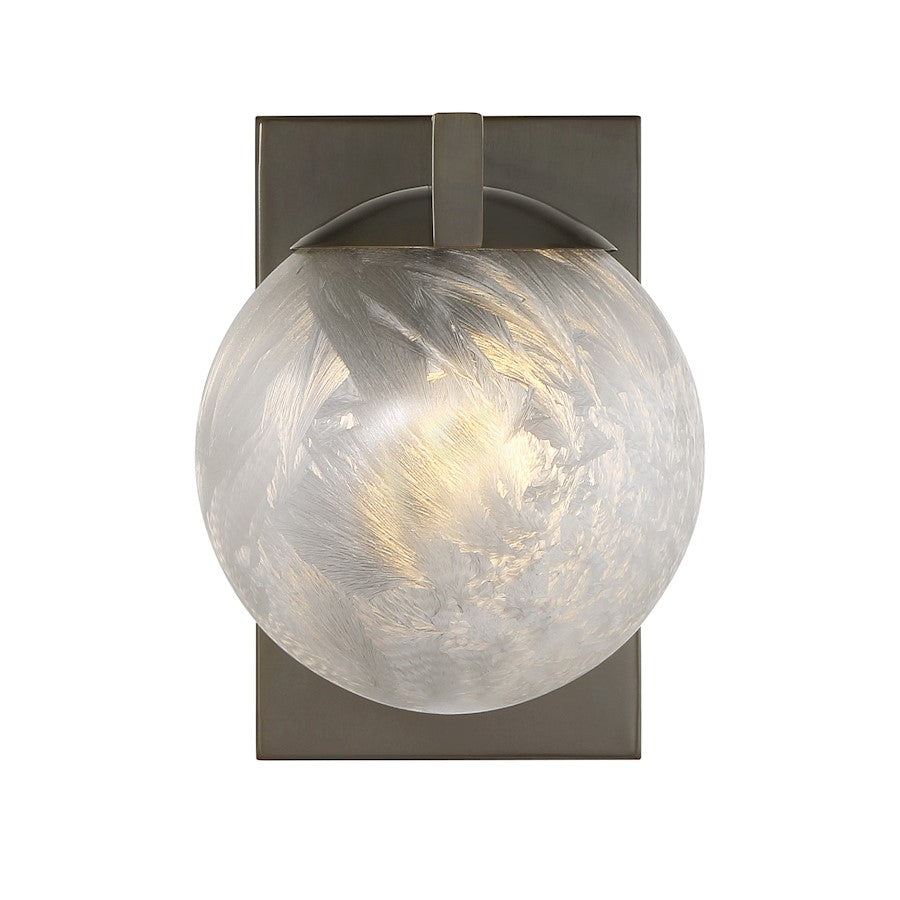 Savoy House Darien 1 Light Sconce, Mediterranean Bronze/Ice
