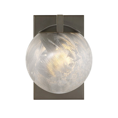 Savoy House Darien 1 Light Sconce, Mediterranean Bronze/Ice
