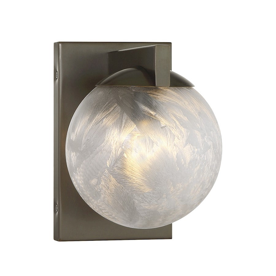 Savoy House Darien 1 Light Sconce, Mediterranean Bronze/Ice