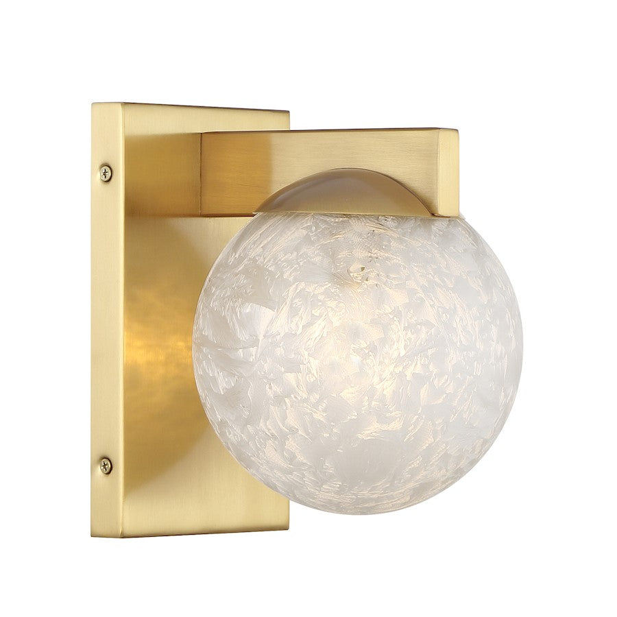 Savoy House Darien 1 Light Sconce, Warm Brass/Ice - 9-1017-1-322
