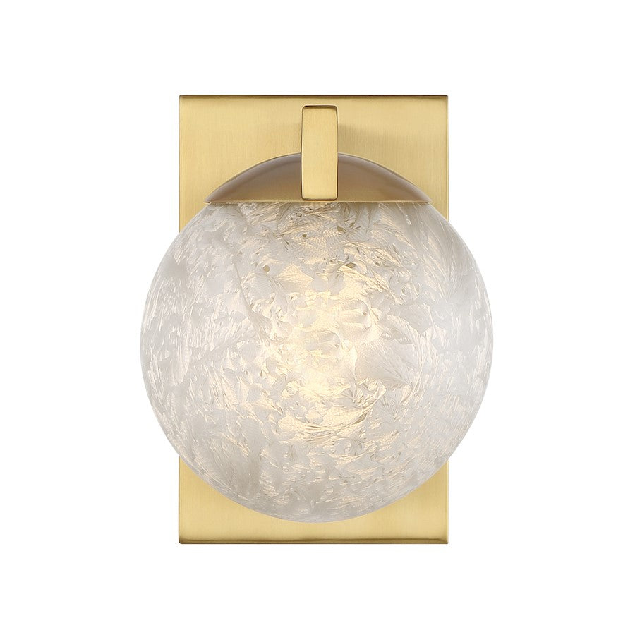 Savoy House Darien 1 Light Sconce, Warm Brass/Ice