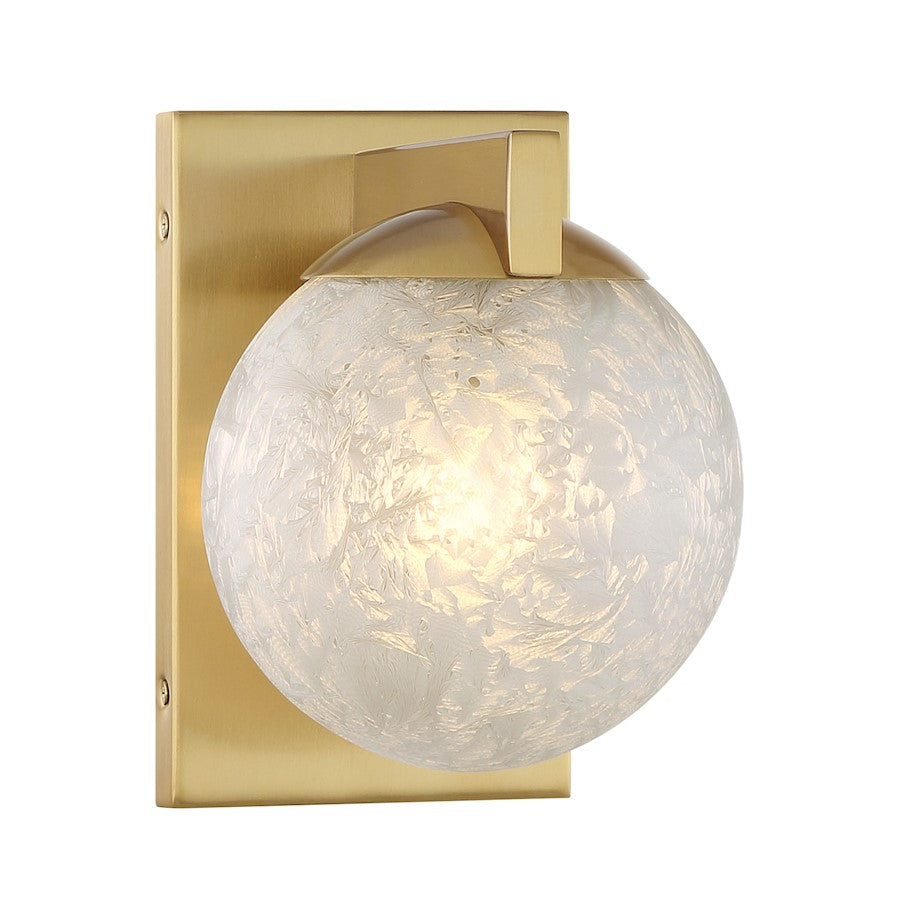 Savoy House Darien 1 Light Sconce, Warm Brass/Ice