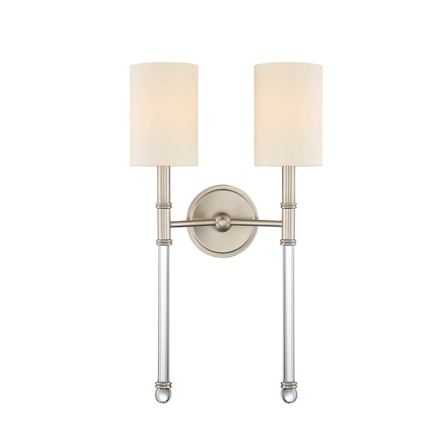 Fremont 2-Light Wall Sconce, Satin Nickel