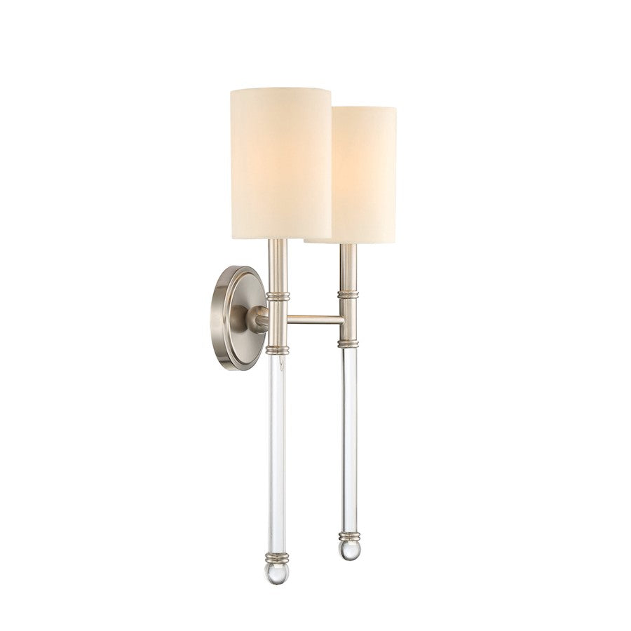 Fremont 2-Light Wall Sconce, Satin Nickel