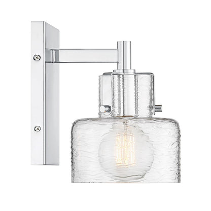 Savoy House Dover 1 Light Sconce, Chrome/Clear Crinkle