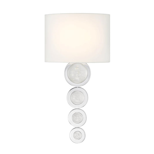 Savoy House Marseille 1 Light Sconce, Chrome/White