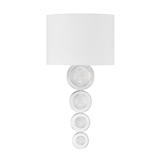 Savoy House Marseille 1 Light Sconce, Chrome/White