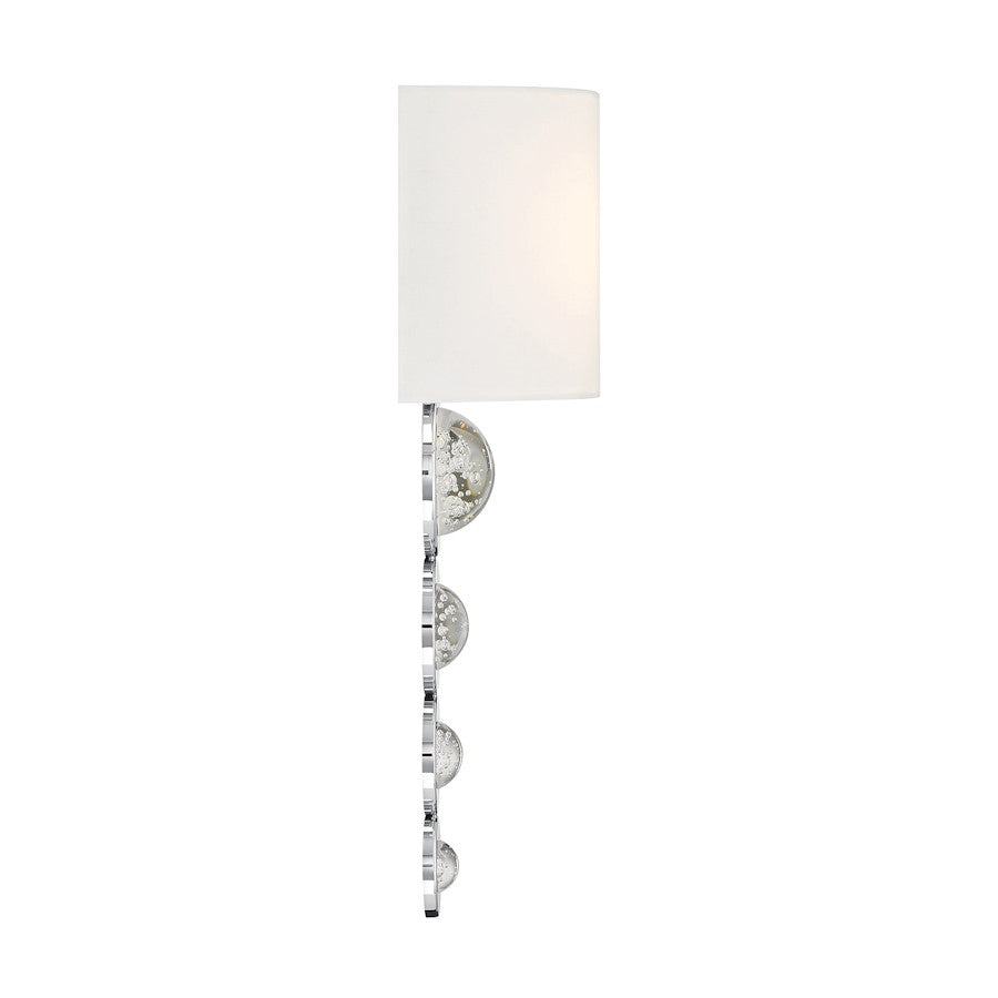 Savoy House Marseille 1 Light Sconce, Chrome/White