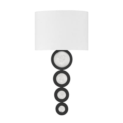 Savoy House Marseille 1 Light Sconce, Matte Black/White
