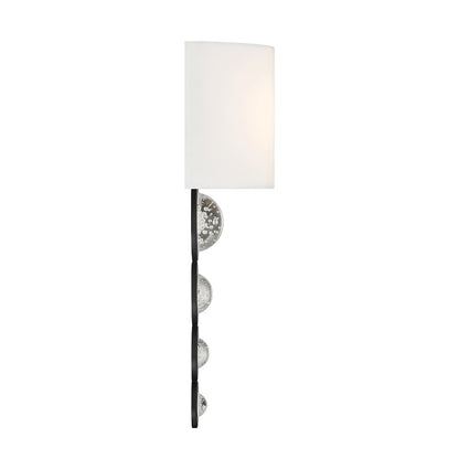 Savoy House Marseille 1 Light Sconce, Matte Black/White