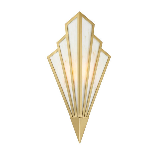 Savoy House Rivage 1 Light Sconce, Warm Brass/Tiffany