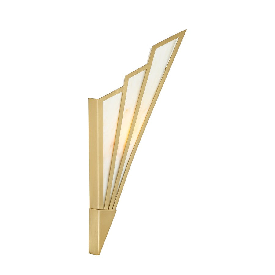 Savoy House Rivage 1 Light Sconce, Warm Brass/Tiffany