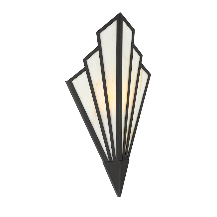 Savoy House Rivage 1 Light Sconce, Matte Black/Tiffany