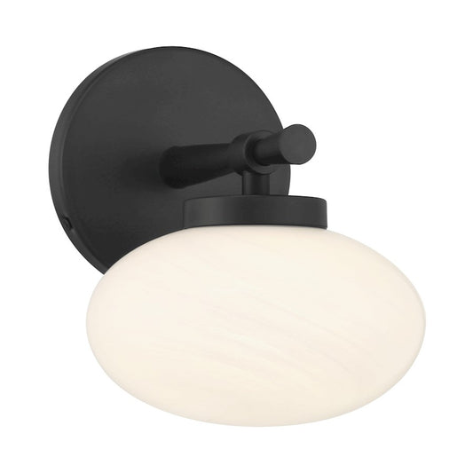 Savoy House Barrow 1 Light Sconce, Matte Black/Strie - 9-1050-1-BK