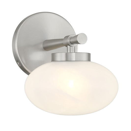 Savoy House Barrow 1 Light Sconce, Satin Nickel/Strie