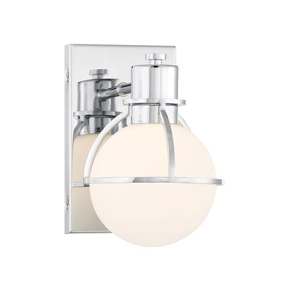 Savoy House Pierce 1 Light Sconce, Chrome/Opal - 9-1060-1-11