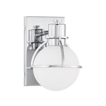Savoy House Pierce 1 Light Sconce, Chrome/Opal